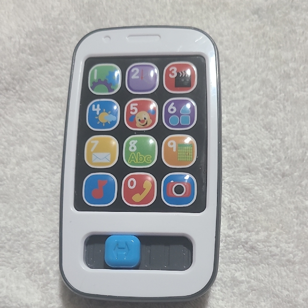 White and Black Learning Toy Phone with Interactive Features